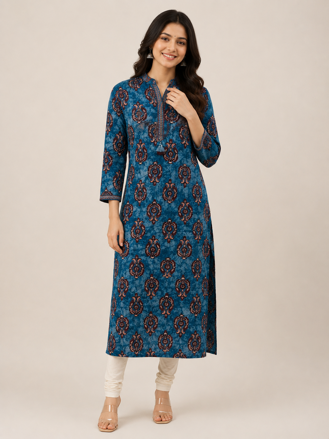 Indigo Ajrakh Kurti