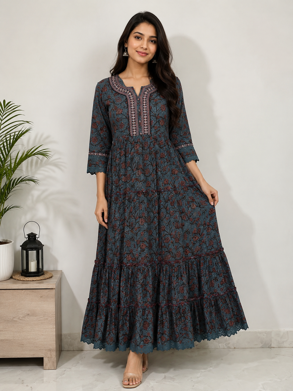 Habibi indigo Ajrakh print kurti