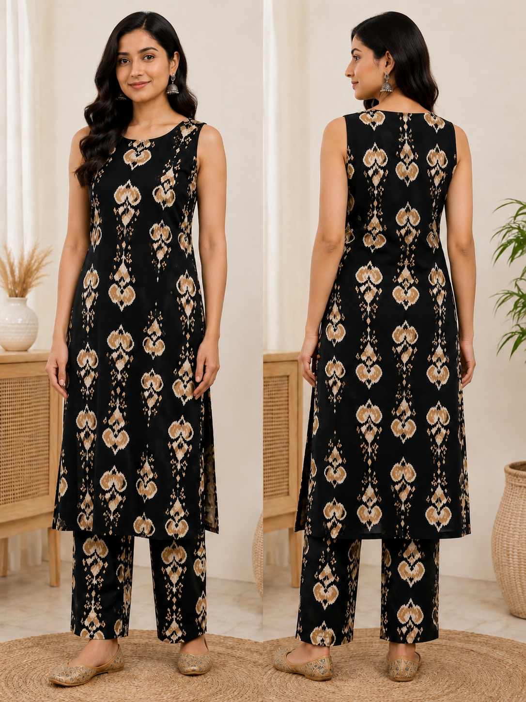 Ikkat print cord set