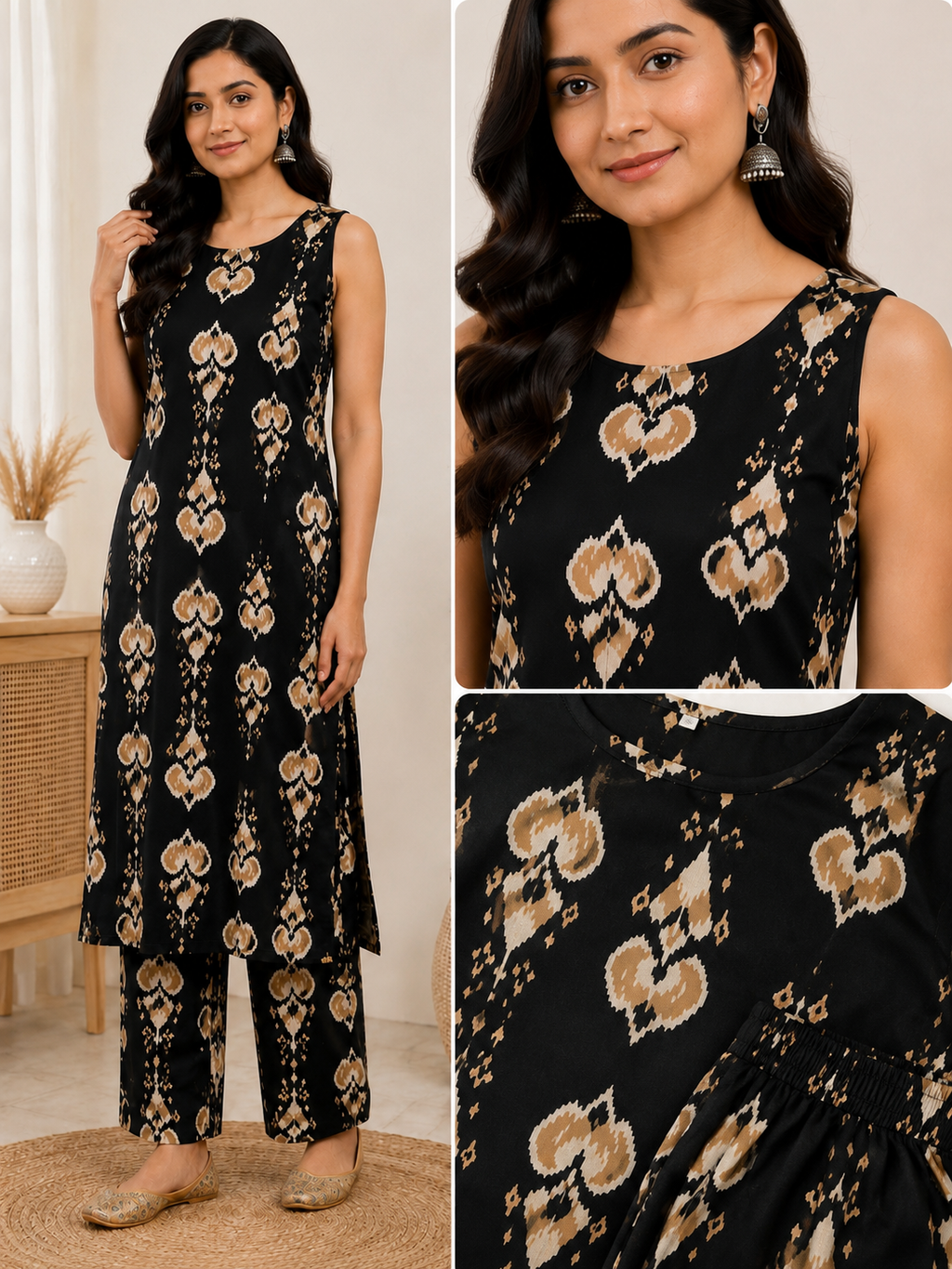 Ikkat print cord set