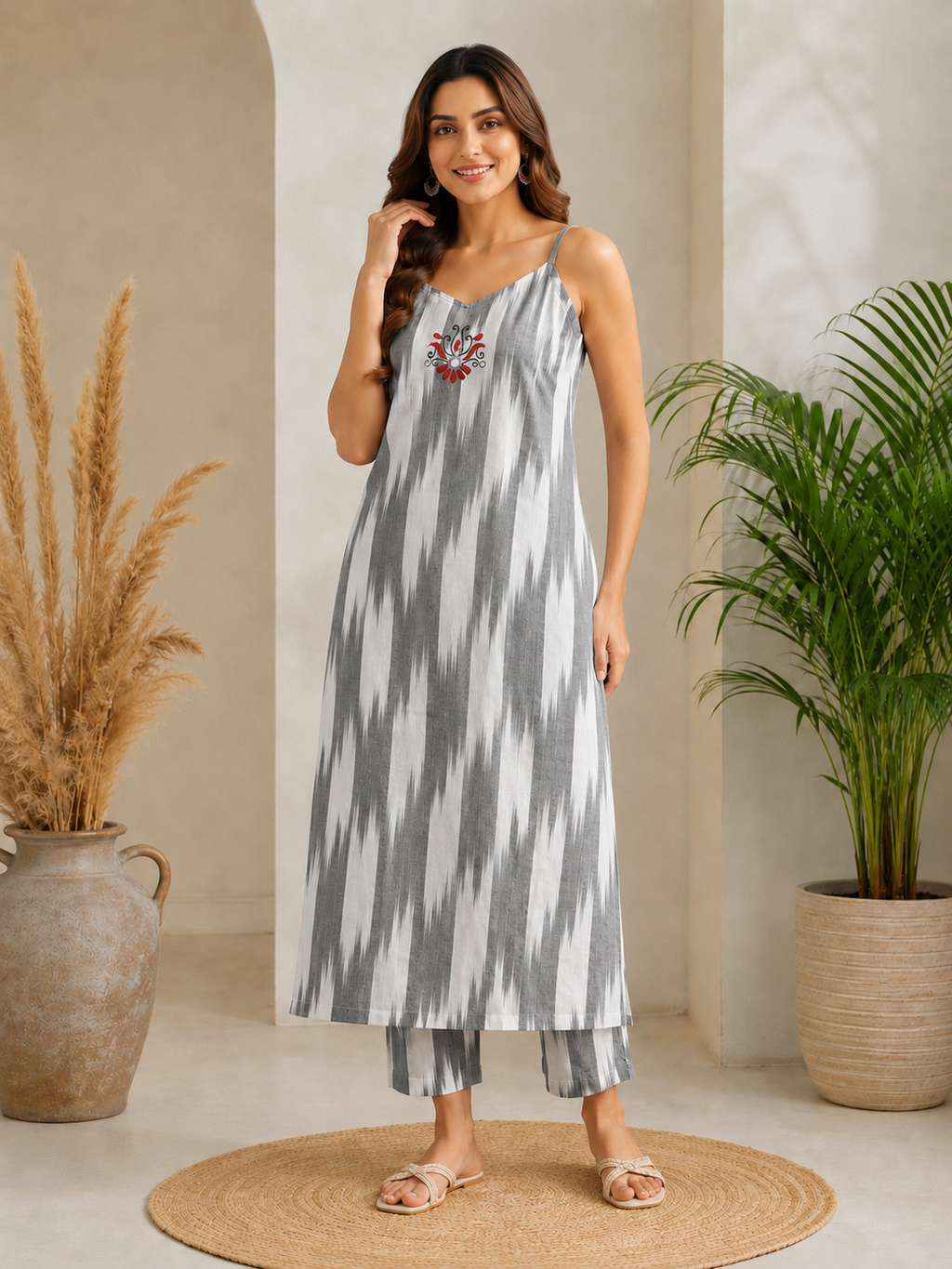 Rooj ikkat kurta set