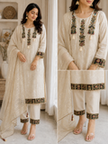 Ivory Jacquard suit